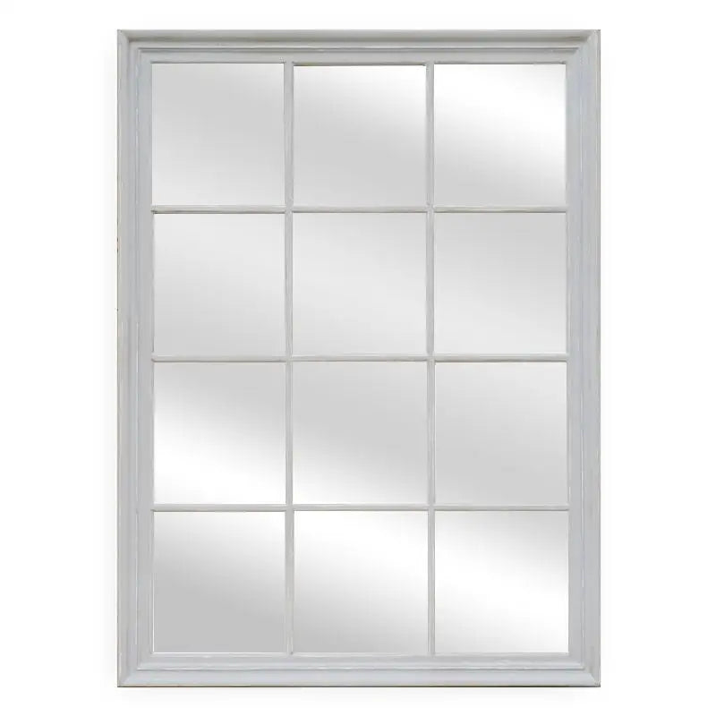 Window Style Mirror - White Rectangle 95cm x 130cm - Home & Garden > Decor