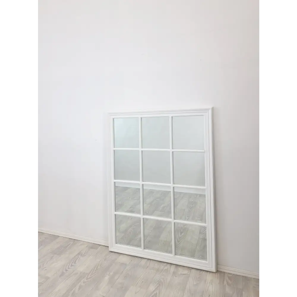 Window Style Mirror - White Rectangle 95cm x 130cm - Home & Garden > Decor