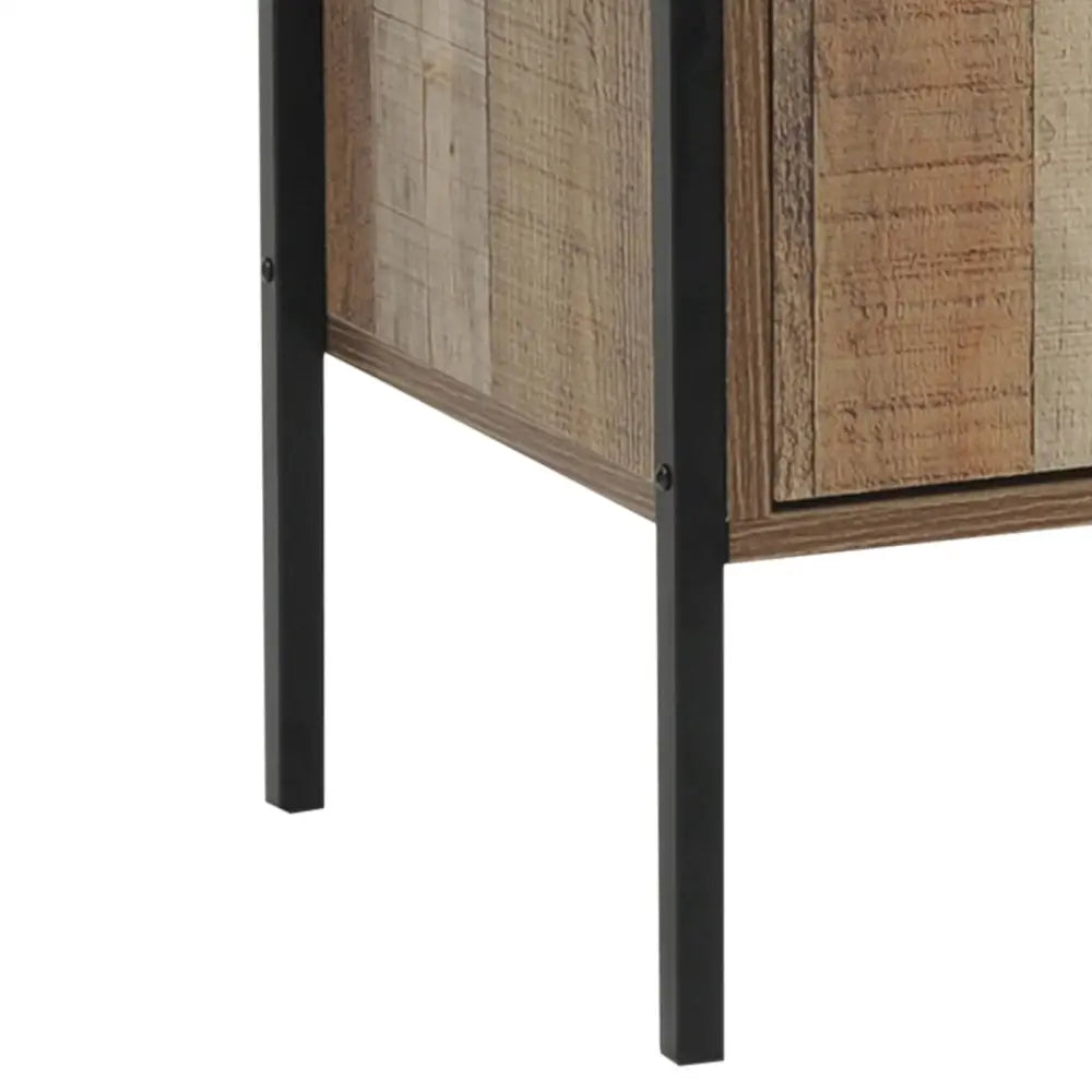 Wine Cabinet with 2 Strorage and open Selves Bar Cabinet Cupboard in Oak Colour - Furniture > Living Room