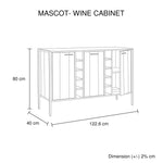 Wine Cabinet with 2 Strorage and open Selves Bar Cabinet Cupboard in Oak Colour - Furniture > Living Room