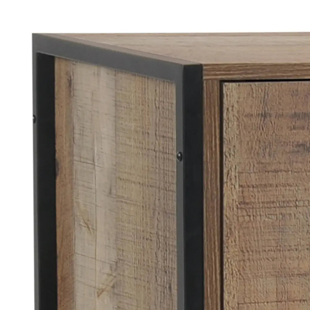 Wine Cabinet with 2 Strorage and open Selves Bar Cabinet Cupboard in Oak Colour - Furniture > Living Room