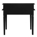 Winston 6 Drawer Solid Timber Writing Desk (Black) - Furniture > Office