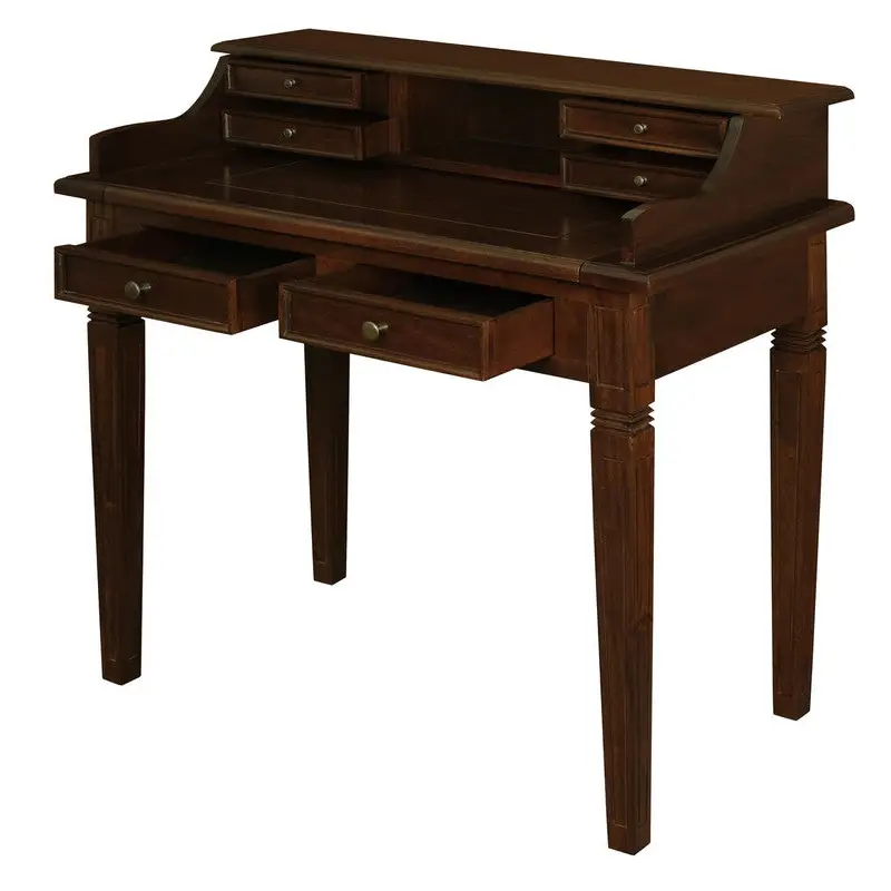Winston 6 Drawer Solid Timber Writing Desk (Mahogany) - Furniture > Office
