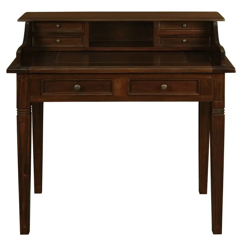 Winston 6 Drawer Solid Timber Writing Desk (Mahogany) - Furniture > Office