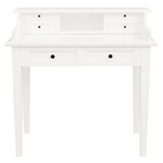 Winston 6 Drawer Solid Timber Writing Desk (White) - Furniture > Office