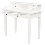 Winston 6 Drawer Solid Timber Writing Desk (White) - Furniture > Office