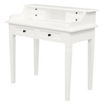 Winston 6 Drawer Solid Timber Writing Desk (White) - Furniture > Office