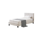 Winston Beige Velvet Tufted Bed - King Single - Furniture > Bedroom > Beds & Bed Frames