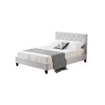 Winston Light Grey Velvet Tufted Bed - Double - Furniture > Bedroom > Beds & Bed Frames