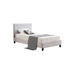 Winston Light Grey Velvet Tufted Bed - King Single - Furniture > Bedroom > Beds & Bed Frames