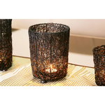 Wired Mesh Tealight Black Candle Holders - Set of 3 - Home & Garden > Decor