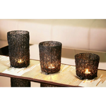 Wired Mesh Tealight Black Candle Holders - Set of 3 - Home & Garden > Decor