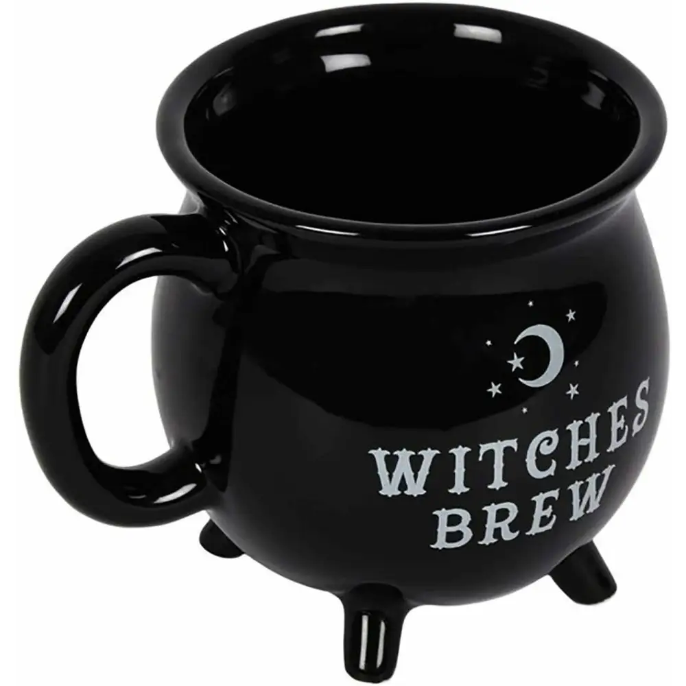 Witches Brew Black Cauldron Coffee Mug Cup With Moon & Stars - Home & Garden > Kitchenware