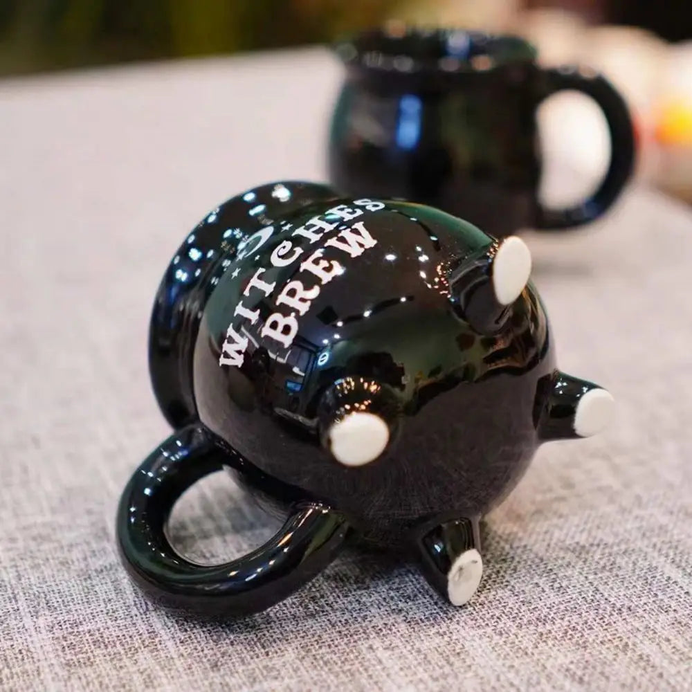 Witches Brew Black Cauldron Coffee Mug Cup With Moon & Stars - Home & Garden > Kitchenware