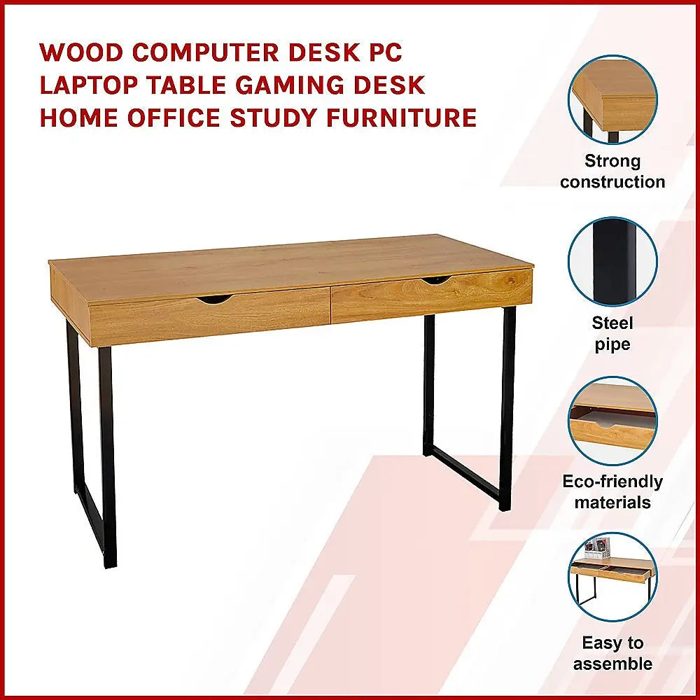 Wood Computer Desk PC Laptop Table Gaming Desk Home Office Study Furniture - Furniture > Office