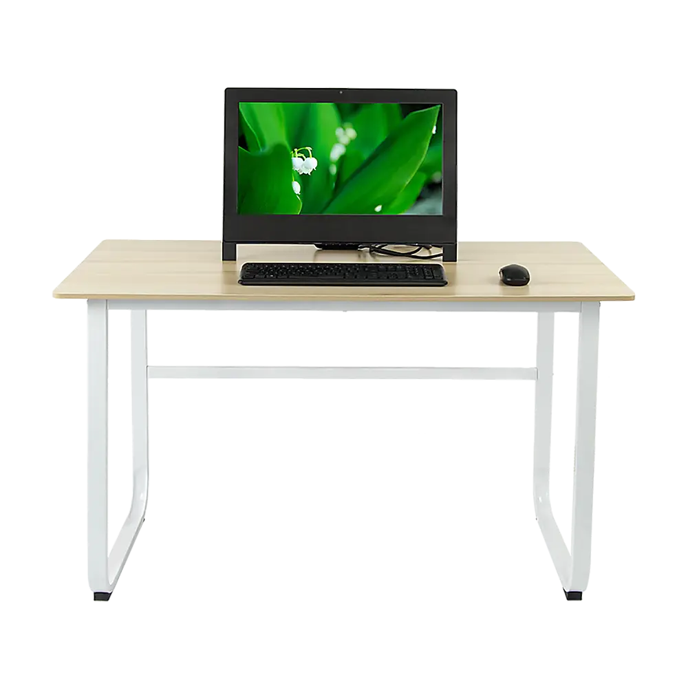Wood & Steel Solid Computer Desk Home Office Furniture - Furniture > Office