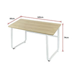 Wood & Steel Solid Computer Desk Home Office Furniture - Furniture > Office