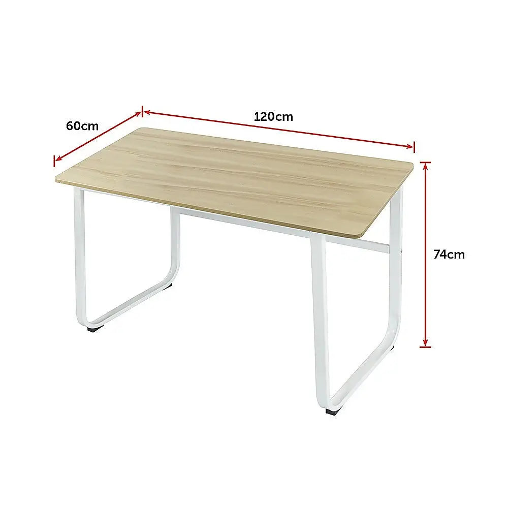 Wood & Steel Solid Computer Desk Home Office Furniture - Furniture > Office