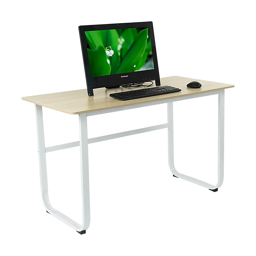 Wood & Steel Solid Computer Desk Home Office Furniture - Furniture > Office