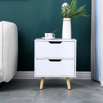 Wooden Bedside Table 2 Drawers Cabinet Storage Night Stand - Furniture > Office