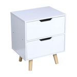 Wooden Bedside Table 2 Drawers Cabinet Storage Night Stand - Furniture > Office