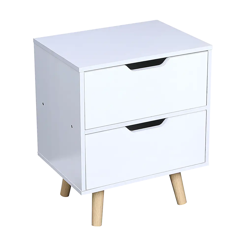 Wooden Bedside Table 2 Drawers Cabinet Storage Night Stand - Furniture > Office