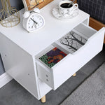 Wooden Bedside Table 2 Drawers Cabinet Storage Night Stand - Furniture > Office