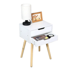 Wooden Bedside Table 2 Drawers Cabinet Storage Tall Night Stand - Furniture > Office