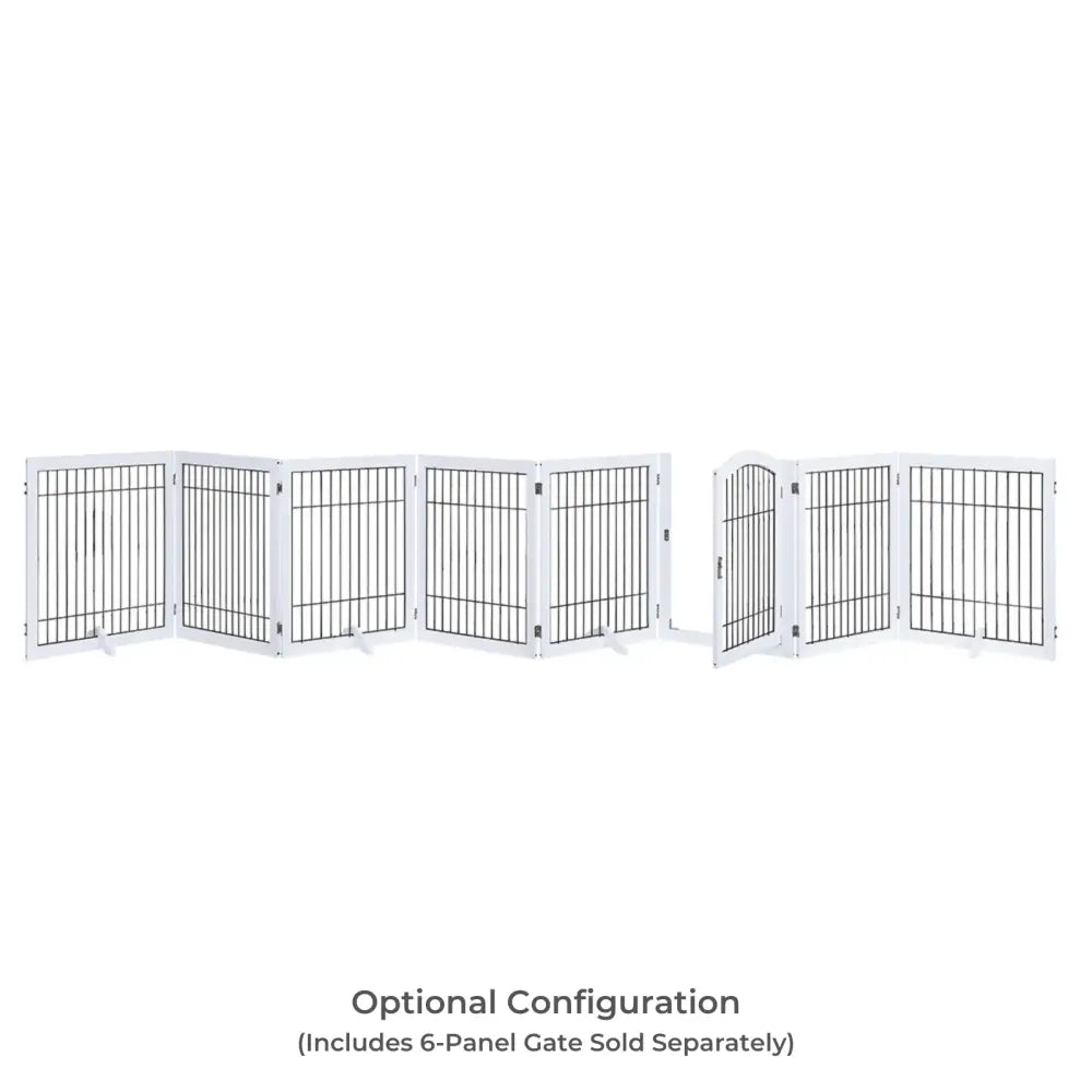 Wooden Dog Pen and Pet Gate Two-Panel Extension White - Pet Care > Dog Supplies > Dog Playpens & Gates