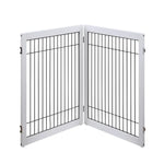 Wooden Dog Pen and Pet Gate Two-Panel Extension White - Pet Care > Dog Supplies > Dog Playpens & Gates