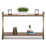 Wooden Entryway Hallway Console Table with Shelves - Furniture > Living Room