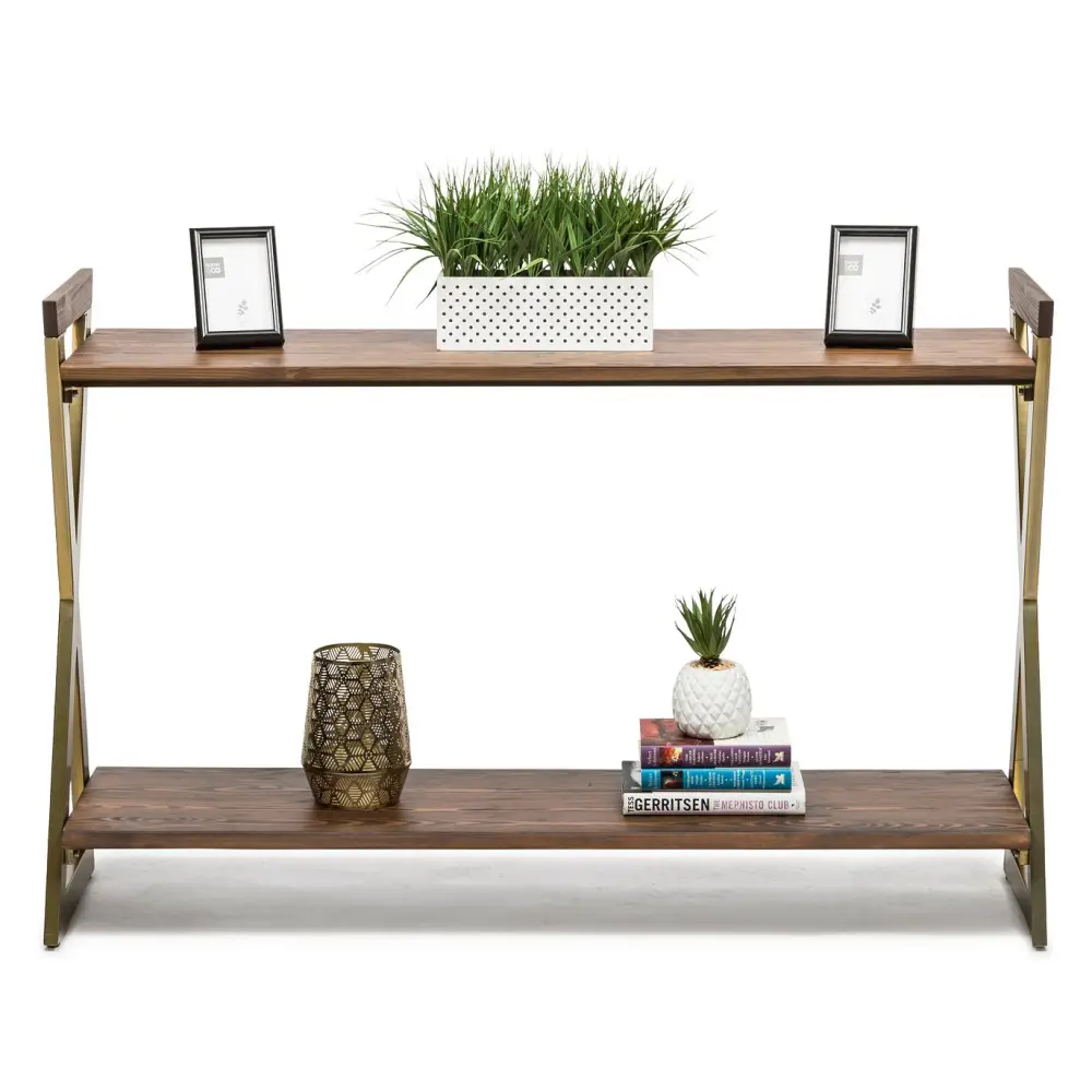 Wooden Entryway Hallway Console Table with Shelves - Furniture > Living Room