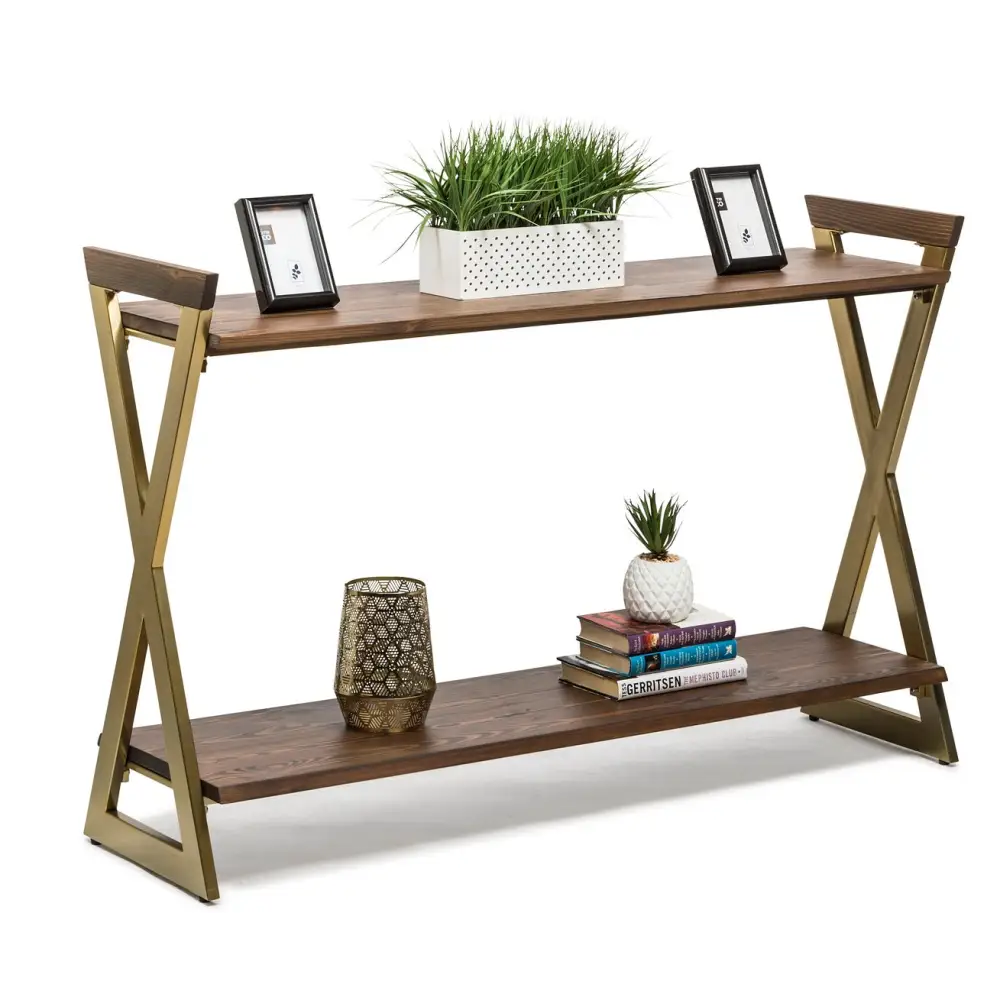 Wooden Entryway Hallway Console Table with Shelves - Furniture > Living Room
