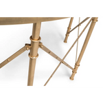 Wooden Hallway Console Table Half Round Shape in French Brass Finish - Furniture > Living Room