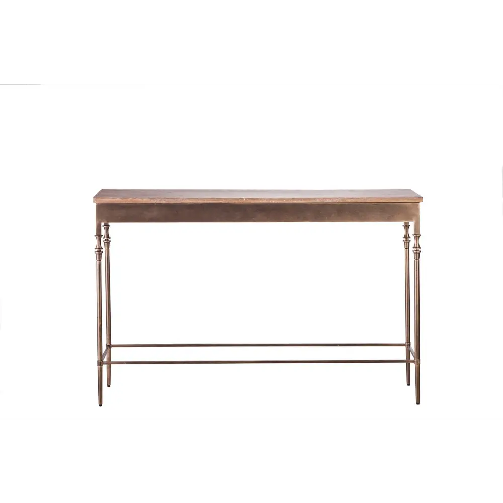 Wooden Iron Narrow Hallway Console Table with Finial Legs - Furniture > Living Room