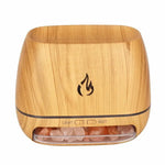 Wooden LED Flame Aromatherapy Diffuser with Humidifier - Ambient Light Essential Oil Diffuser - Appliances > Aroma