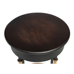 Wooden Round Gold Black Side Table with Finial Legs - Furniture > Living Room