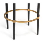Wooden Round Gold Black Side Table with Finial Legs - Furniture > Living Room
