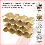 Wooden Wave Wine Rack/Creative Home Grape Wine Holder Shelf Cabinet/Bottle Rack - Home & Garden > Kitchenware