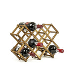 Wooden Wine Rack Freestanding 10 Bottles Countertop Storage - Home & Garden > Kitchenware