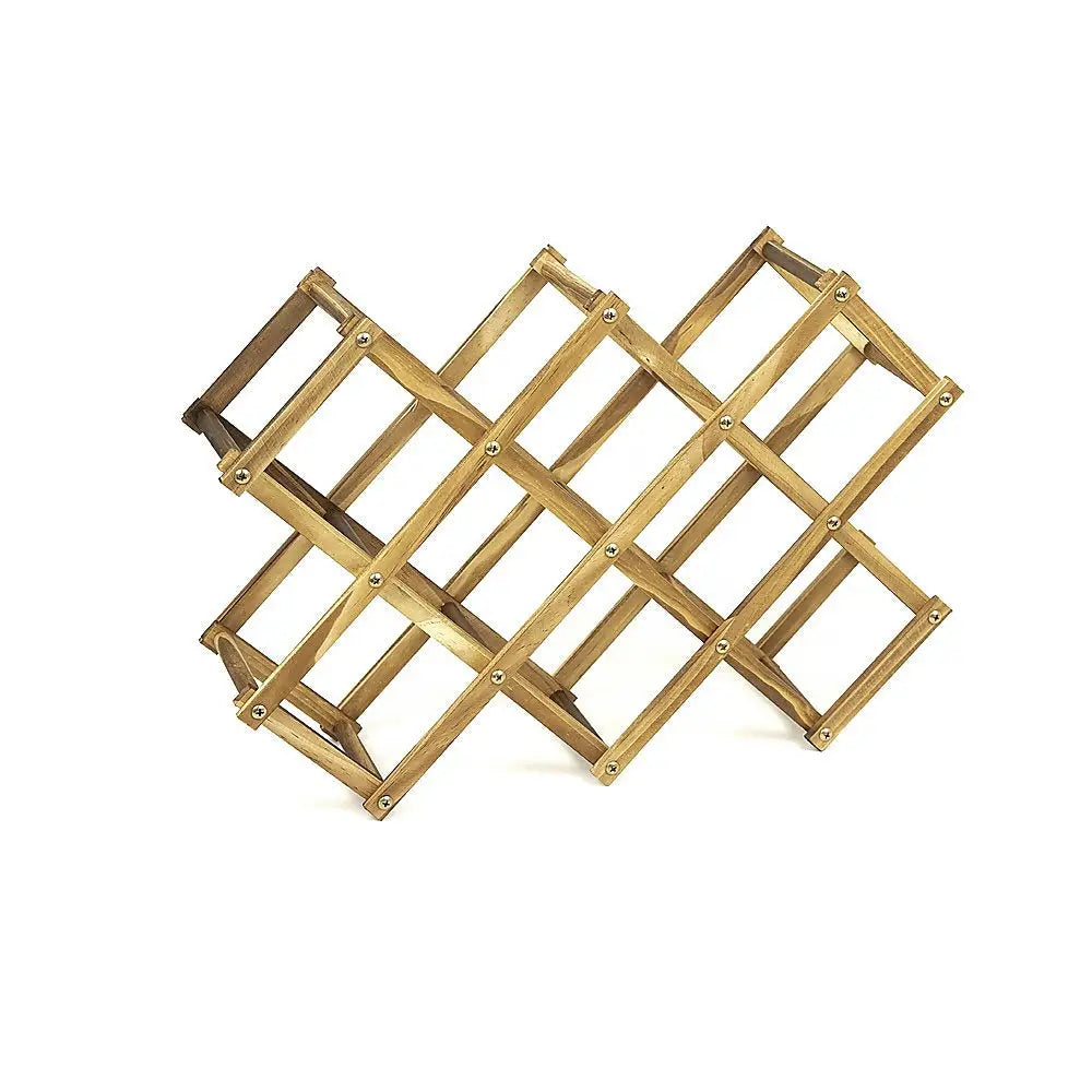 Wooden Wine Rack Freestanding 10 Bottles Countertop Storage - Home & Garden > Kitchenware