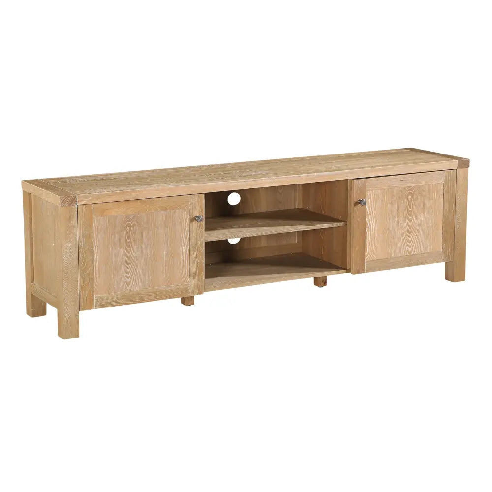 Woodland 180cm ETU Entertainment TV Unit Timber Wood 2 Door Natural - Furniture > Living Room