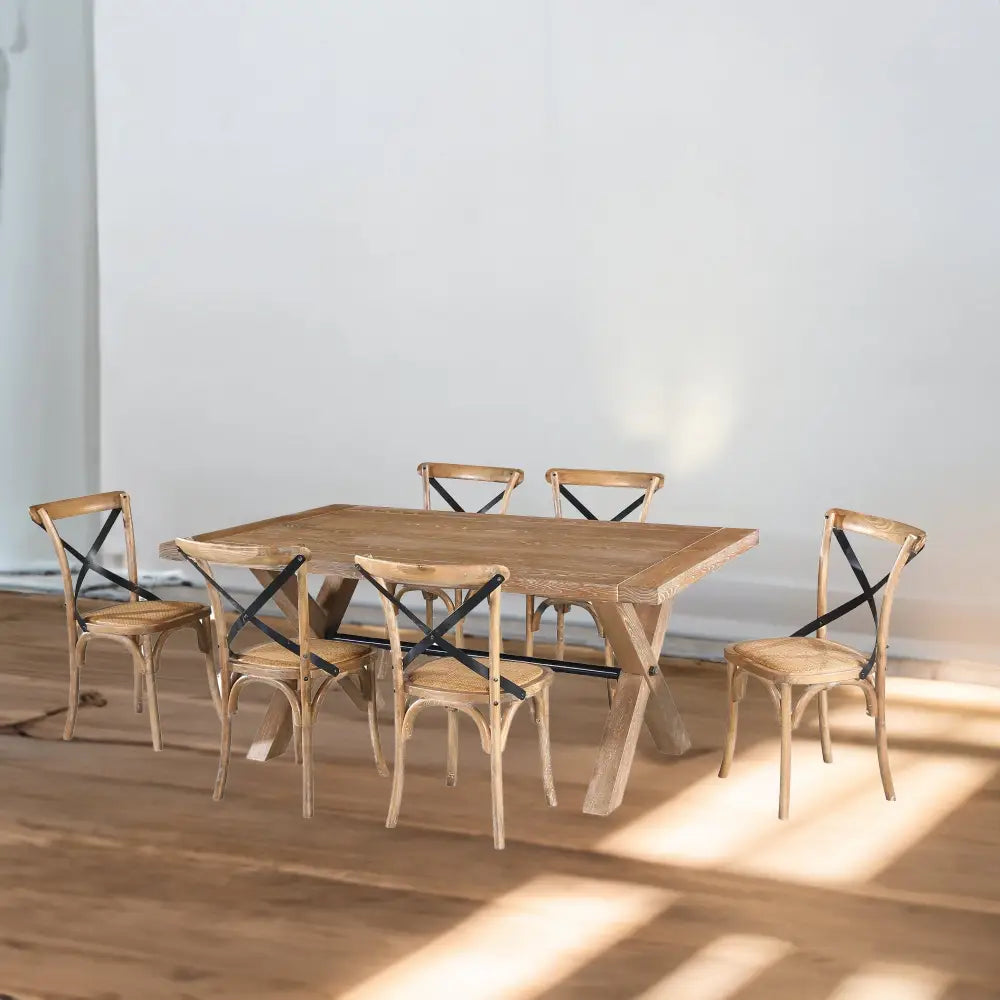 Woodland 190cm Dining Table Timber Wood Natural - Furniture > Dining