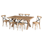 Woodland 2pc Set Dining Chair X-Back Birch Timber Wood Woven Seat Natural - Furniture > Dining