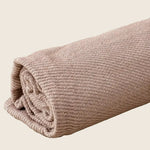 Woven Natural Pink Bed Throw with Tassel 150 x 200 cm - Home & Garden > Bedding
