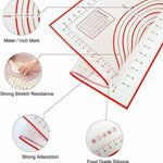 X Large Silicone Pastry Mat Thick Non Stick Baking Mat with Measurement 40*60 cm Fondant Mat Counter Mat Dough Rolling