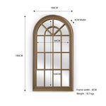 X-Large Window Style Mirror - Taupe Arch 100 CM x 180 CM - Home & Garden > Decor