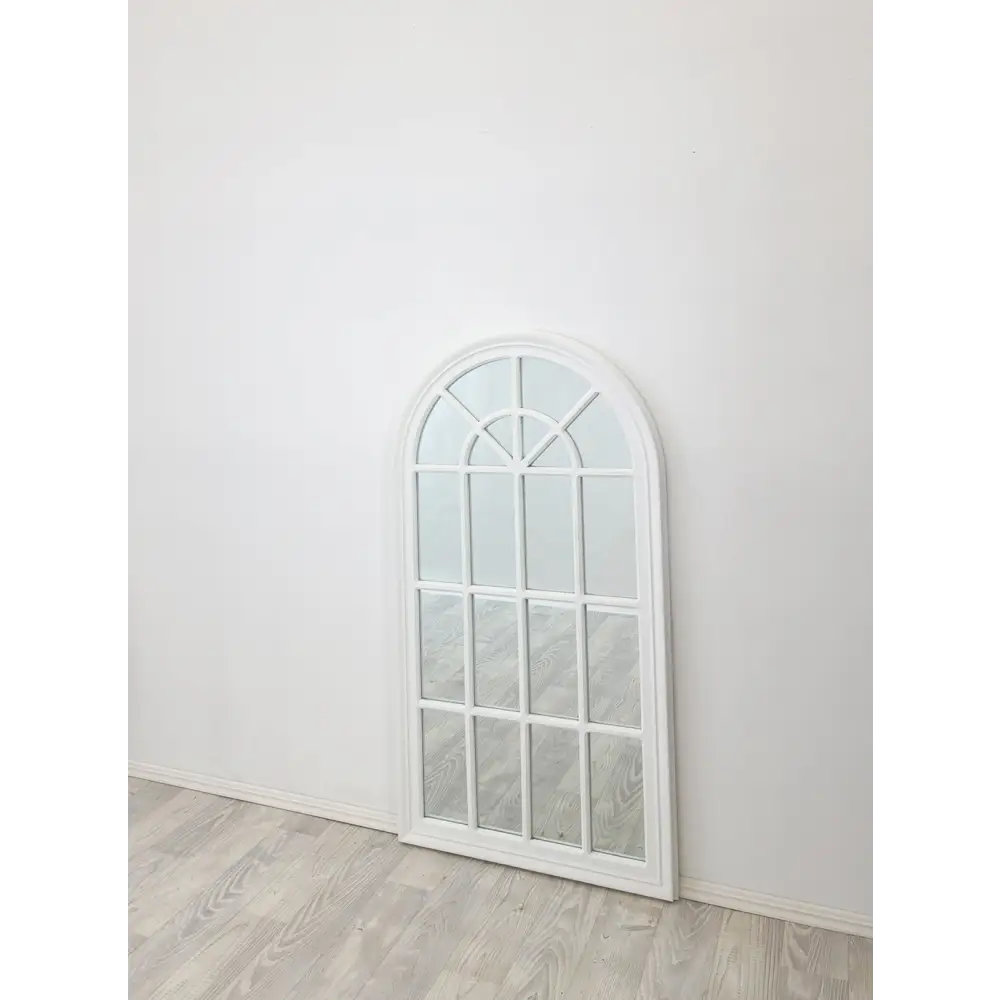 X-Large Window Style Mirror - White Arch 100 CM x 180 CM - Home & Garden > Decor