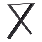 X-Shaped Table Bench Desk Legs Retro Industrial Design Fully Welded - Black - Furniture > Office
