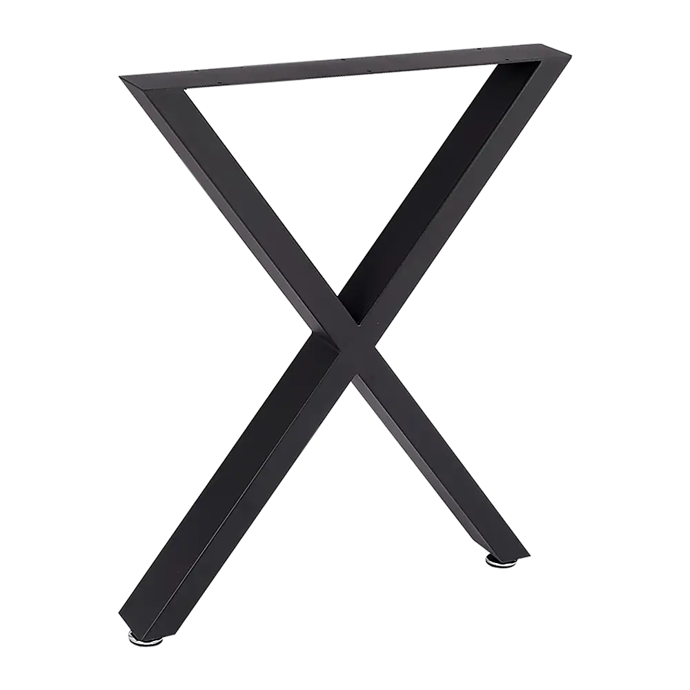 X-Shaped Table Bench Desk Legs Retro Industrial Design Fully Welded - Black - Furniture > Office